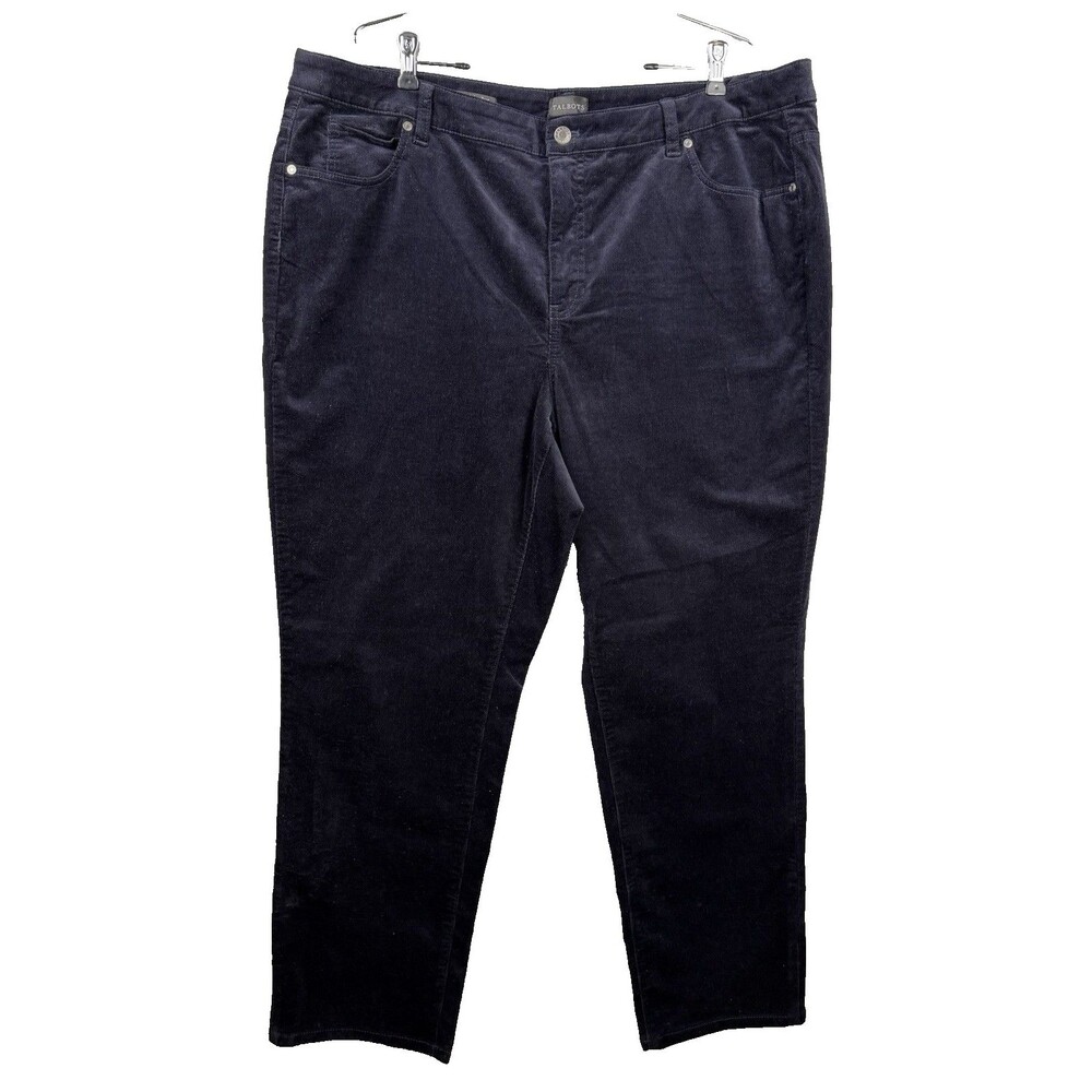 Talbots Straight Leg Black Micro Wale Corduroy Pant Women's 20WP Petite Plus